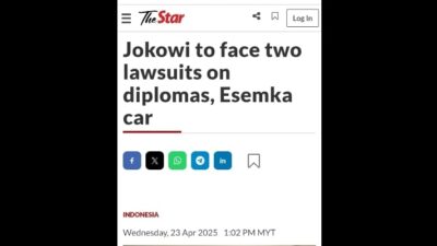 Polemik Ijazah Palsu Jokowi dan Gugatan Mobil Esemka Diberitakan Media Asing