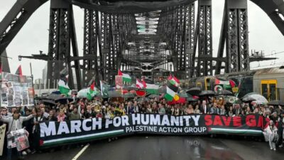 Puluhan Ribu Warga Sydney Padati Jembatan Harbour, Serukan Solidaritas Palestina