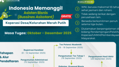 Kemenkop Buka Lowongan 8 Ribu Asisten Bisnis Dampingi Kopdes Merah Putih, Gaji Rp. 7,25 Juta