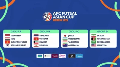 Timnas Indonesia di Grup A Bersama Irak dan Korea Selatan di Futsal Piala Asia 2026