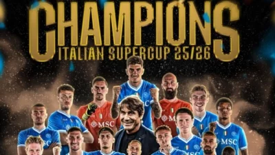 2 Gol David Neres ke Gawang Bologna Bawa Napoli Juara Piala Super Italia di Riyadh, Arab Saudi
