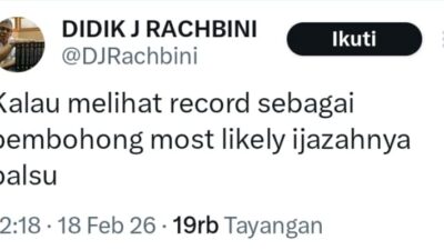 Rektor Paramadina, Didik J. Rachbini: Kalau Lihat Rekam Jejak Pembohong, Most Likely Ijazahnya Palsu!