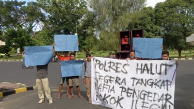 KNPI HALUT Demo di Polres Halut dan Kantor Bupati Halut Terkait Rokok Ilegal dan PT. SEGI
