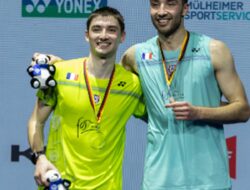 Momen Langka Saat Pebulutangkis Prancis Kakak Beradik Popov Naik Podium Bersama di German Open 2026