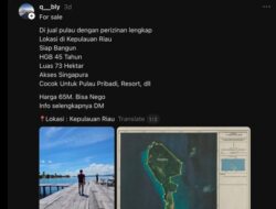 Geger! Pulau Katang di Kabupaten Lingga, Kepri Dijual Rp. 65 Miliar