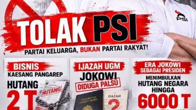 Poster “Tolak PSI” Beredar Luas, Serang Jokowi dan Kaesang dengan Isu Ijazah, Utang Negara hingga Bisnis